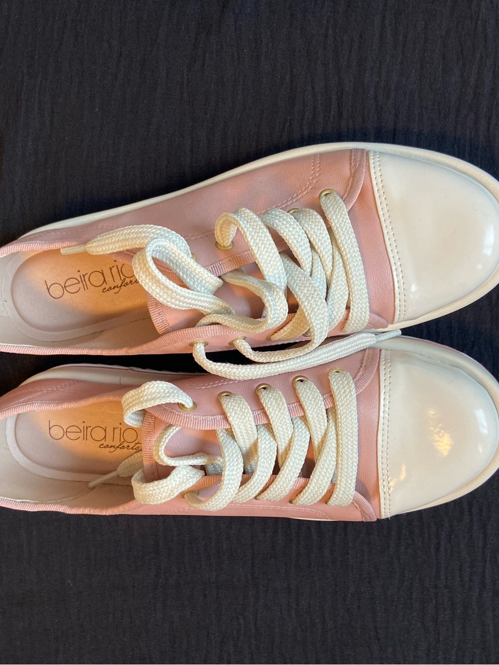 Pink Lace-Up Women’s Casual Sneakers with Cream Accents